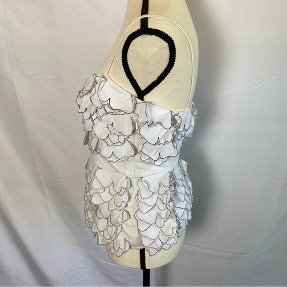 Cynthia Steffe Women's White Flower Petal Shirt Tank Top Size Small Maximalism - Picture 4 of 12